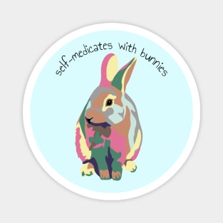 Self-Medicates With Bunnies Magnet